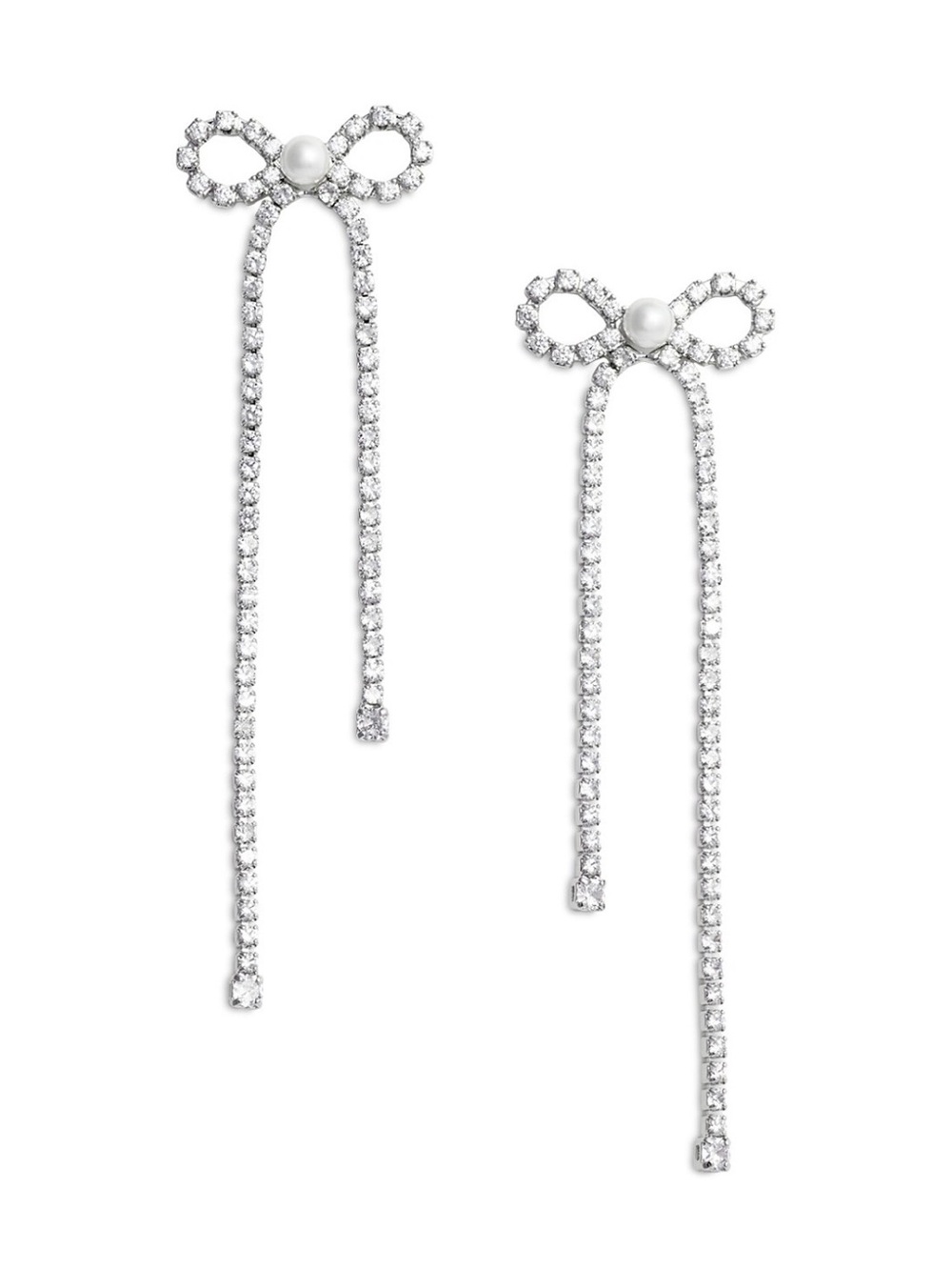 SELF-PORTRAIT Crystal Droplet Bow Earrings